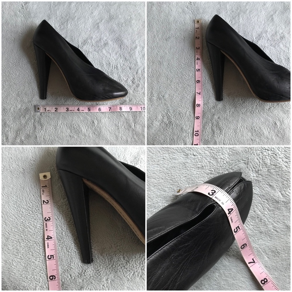 Celine Black Leather V Neck Heels Phoebe Philo 40 - Picture 13 of 13